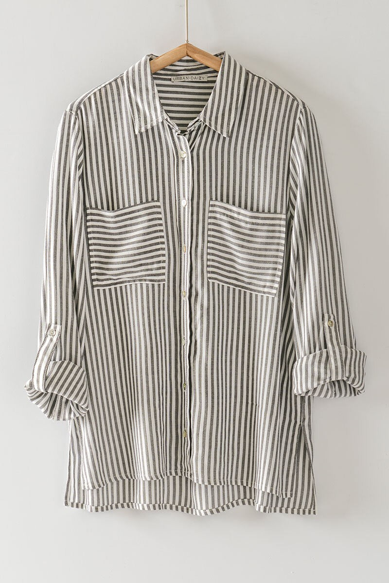 Bethany Striped Black and White Top