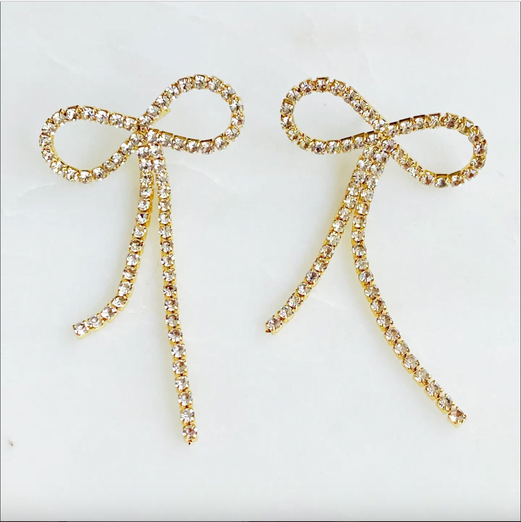 Shine Gold Bow Earrings